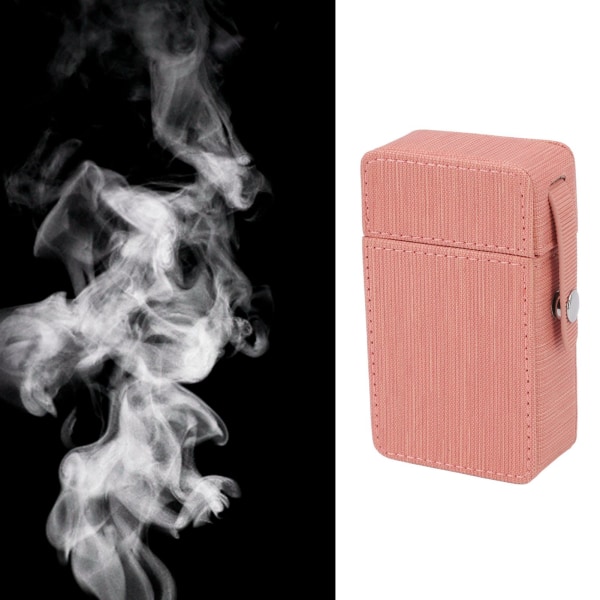 Sigarettboksholder PU-klaffdesign Bærbar sigarettboks Beskyttelsesveske for Travel Daily Pink