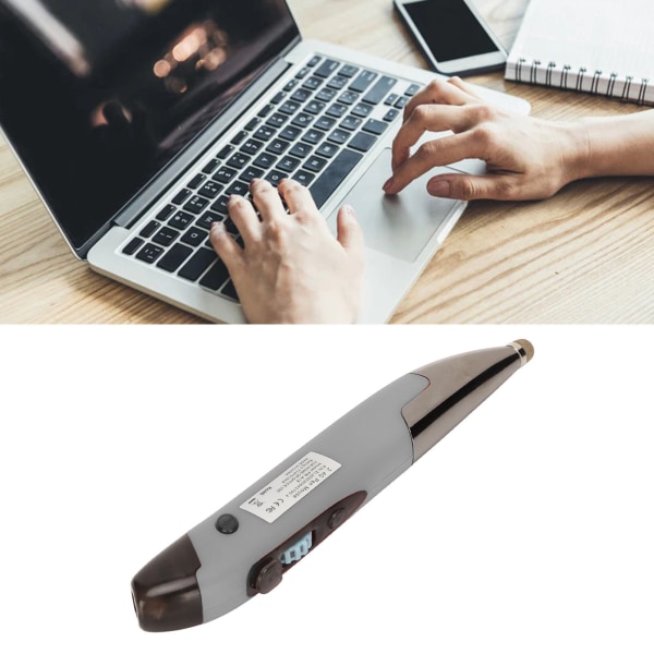 Trådløs Pen Mus Oppladbar Lysende Stille Liten Bærbar Bluetooth 2,4g Dual Mode Trådløs Pen Mus for PC Laptop Sølvgrå