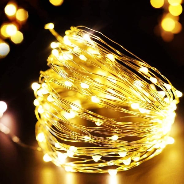 5M 50leds LED String Fairy Lights Koppartråd Bröllopsfestival Halloween Julfest Dekor, varmt lys