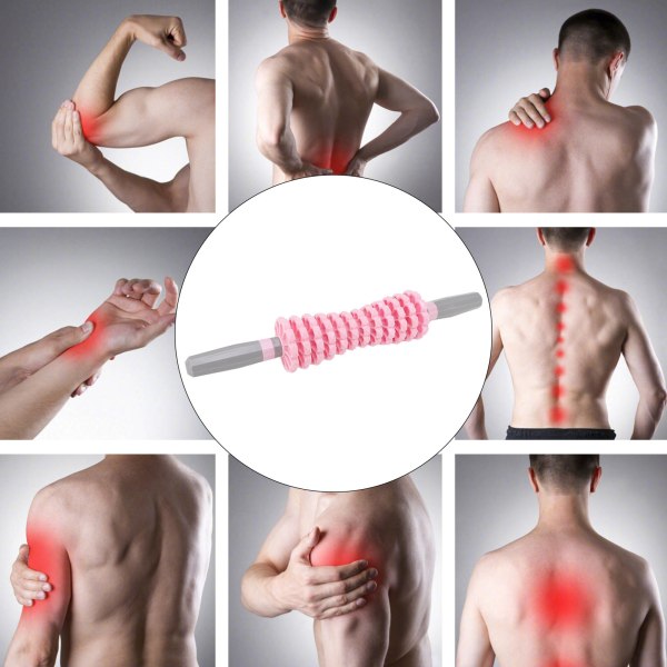Gear Massage Stick Deep Muscle Relaxation Exercise Rasvaimu Hierontarulla vähentää kipua vaaleanpunainen