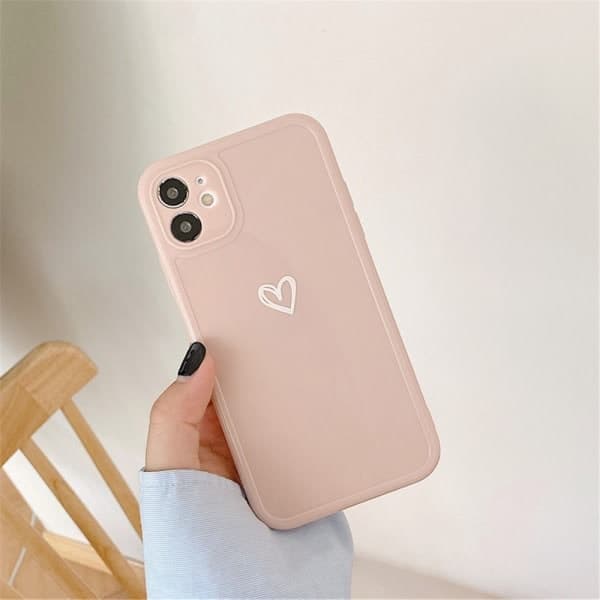 iPhone 12 Pro Deksel med Hjerte Rosa