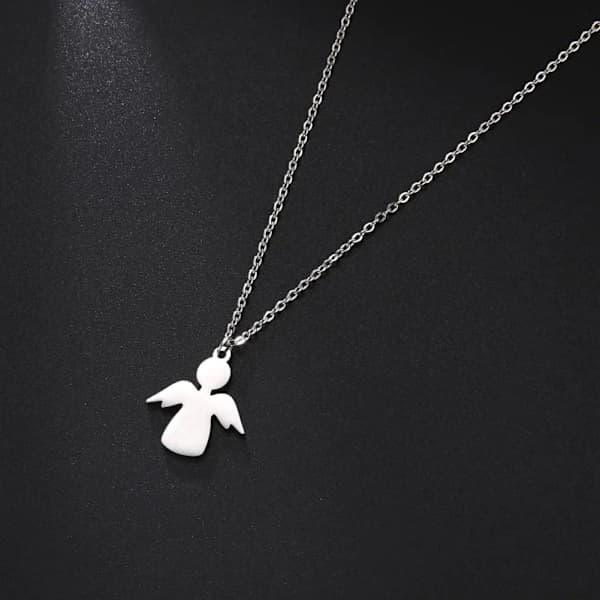 Englehalskæde til Kvinder Piger Kristent Amulet med Halskæde Rustfrit Stål Smykker til Børn Valentinsdag Mors Dag Gaver