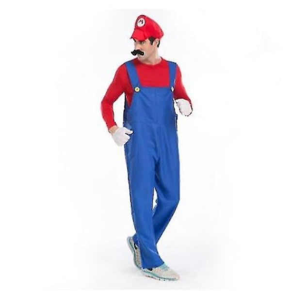 Vuxna män Super Mario Bros. Fancy Dress Kostym Kostym Red M