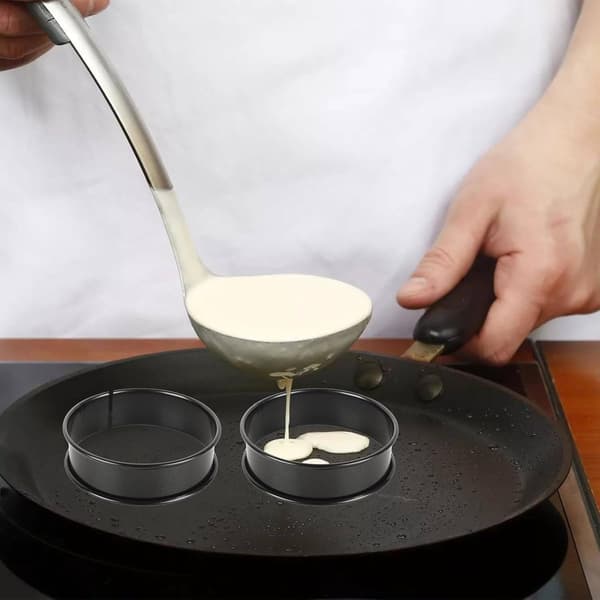 Nonstick Dessertringe, 12-delt kageforme i rustfrit stål til kager, bagværk, småkager og sandwiches, sort, 10,5 x 2,5 cm black 10cm