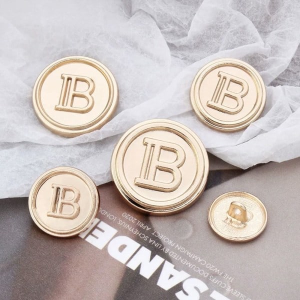 20 kpl Metalliset Kirjain B Napit Paita Napit KULTA 18MM 20KPL 20KPL kulta 18MM 20kpl-20kpl