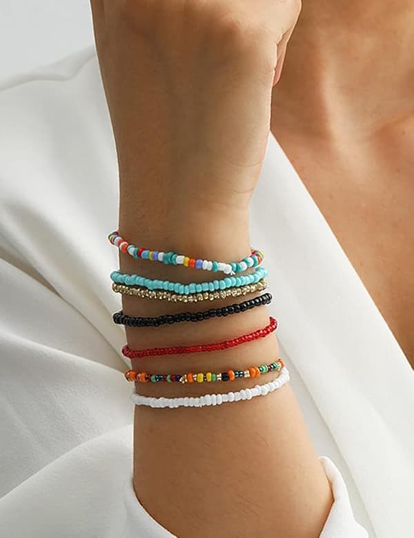 Colorful Beaded Bracelets for Women Bohemian Stackable Stretch Br