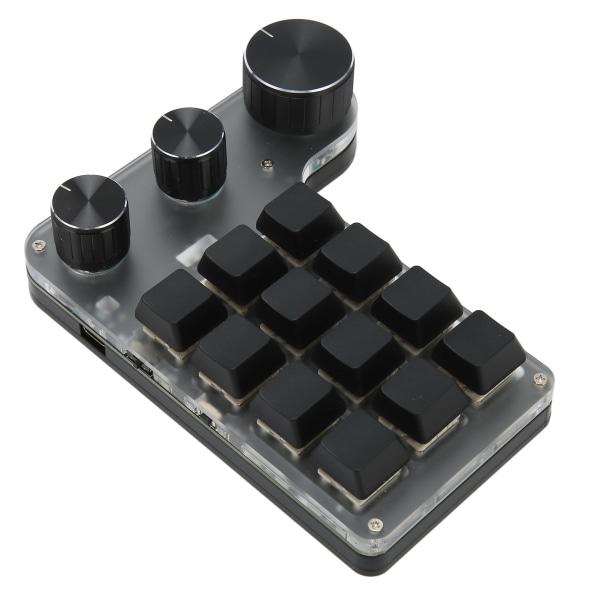 12 taster mekanisk tastatur Bluetooth USB-forbindelse Mini bærbart programmerbart makrotastatur med 3 knapper til kontor