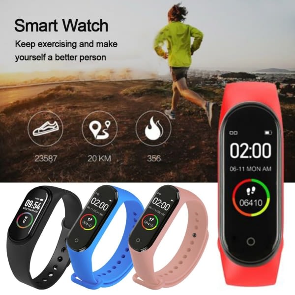 Smart Watch Fitness Tracker RØD Rød Red