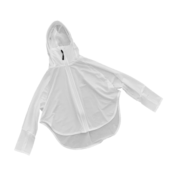 Børne solbeskyttende hættetrøje Åndbar is silke langærmet børn UV solbeskyttende tøj til drenge piger hvid