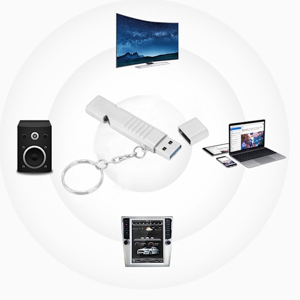 USB 3.0 U Disk Självskydd Stöttålig Liten Kompakt Strömlinjeformad Design 2 i 1 Visselpipa USB-minne 4GB