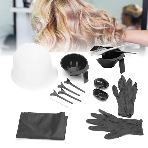 15 st professionella handskar för hårfärgningsverktyg Höjdpunkter Kam hårklämma färgämne Set