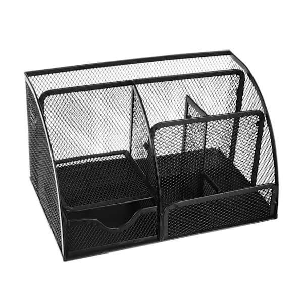 Skrivebordsorganisator - Organizer til skrivebord - 6 rom Svart
