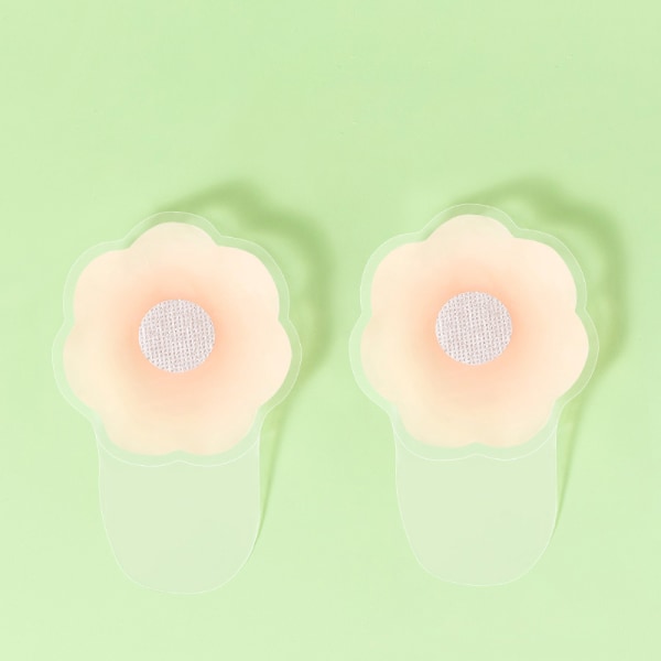 Brystdeksel Silikon Selvklebende usynlig løftende brystpasta for stroppeløse antrekk Topper Blomsterform 6,5 cm for A B-kopp Fri størrelse
