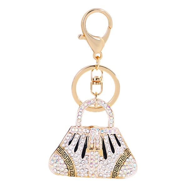 Mode lille taske form legeret plating kvinder nøglering smykker gave (CHY-5288 sort)