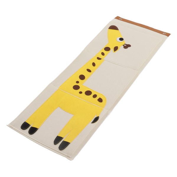 Väggmonterad förvaringsväska 3 lager garderob Spjälsäng Tecknad filt Djurtyp över dörr Hängande förvaringsväska Giraffe 100,7x34,8cm