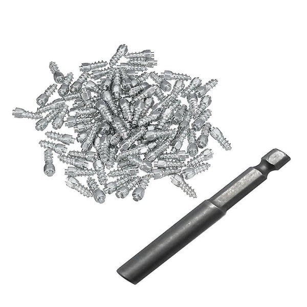 200 stk 9 mm dekkpigger hardmetallskruer Anti-skli Anti-is