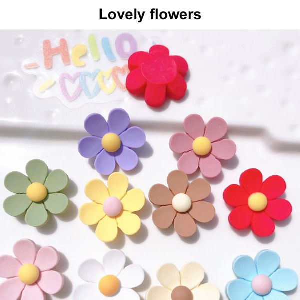 50 st Flower Resin tilbehör for DIY Crafts Hårklämma telefonveske