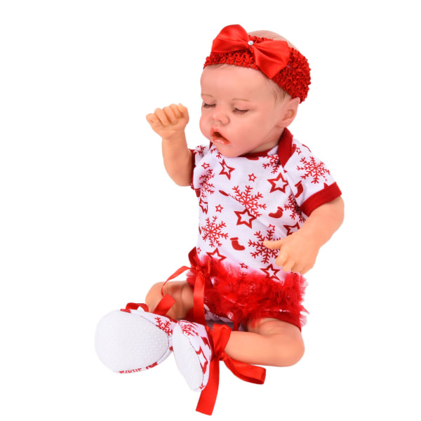 Genfødt spædbarnsdukke 18 tommer nyfødt babydukke med tøjsutteflaske Gavesamling til børn