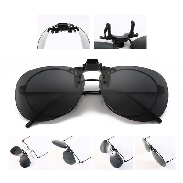 Clip-on Aviator Solglasögon Pilotglasögon Rött Spegelglas—pa