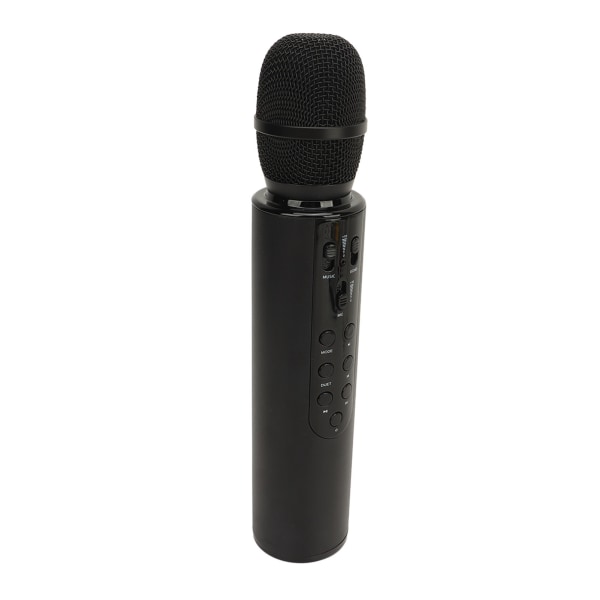 Trådlös kondensator Mikrofon Dubbla Högtalare Karaoke Bärbar Mikrofon Hemma Bluetooth Sångmikrofon Svart