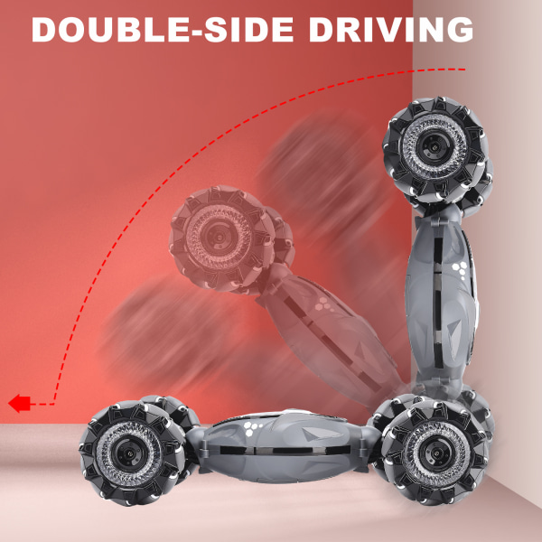RC Stunt Car Sensing 360° Rotation 2 Modes Farverig Lys Fjernbetjening Stunt Car