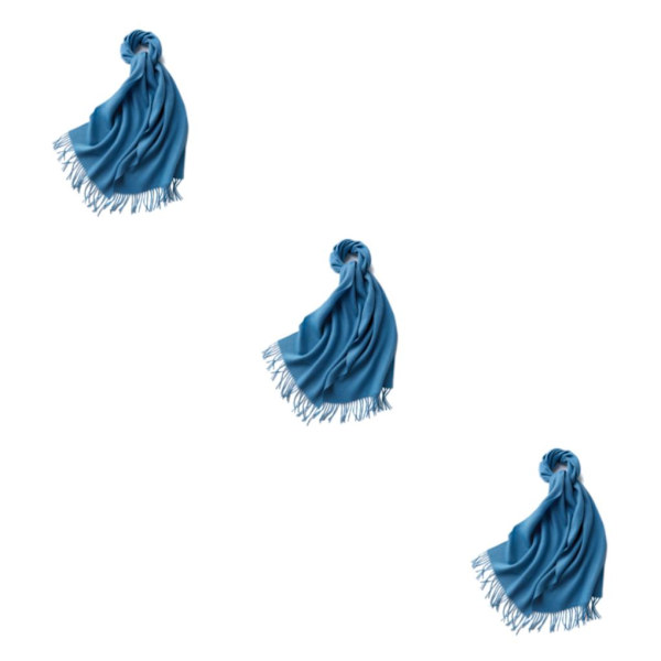 1/2/3 unisex-huivit fransuilla Lämmin ja mukava putkihuivi sumuisen sinisenä misty blue 3Set