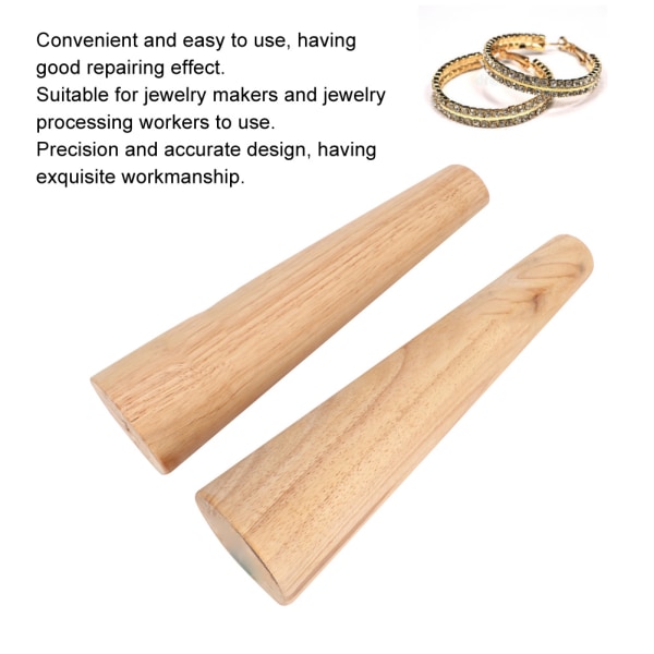 2 stk rund oval form træarmbånd til fremstilling af pind armbånd dorn tråd indpakningsværktøj Smykkefremstillingsværktøj