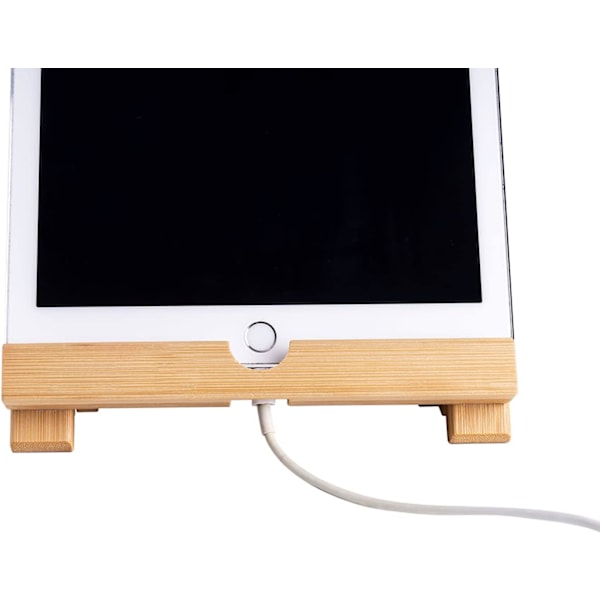 Hopfällbart stativ i bambuträ för surfplattor, kompatibelt med iPad,