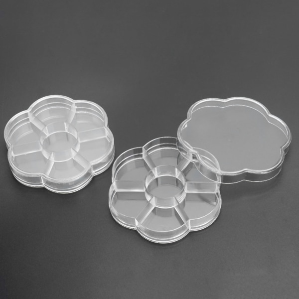 2st Transparent plast 7 Grid Smycken Pärlor Craft Integrerad förvaringslåda Case Organizer