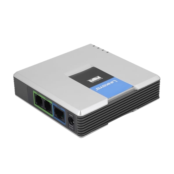 VoIP Gateway Internettelefon 2 Ports Adapter SIP RJ45-kabel til Linksys PAP2T EU-stik 100-240V