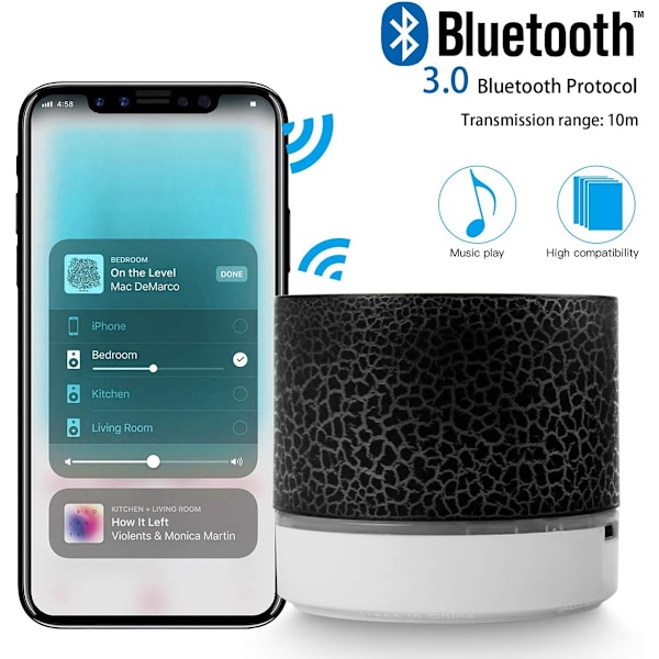 Kannettava langaton Bluetooth-kaiutin sisäänrakennetulla mikrofonilla, handsfree