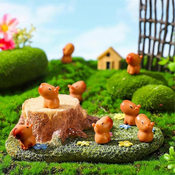 Mini Capybara Hartsstaty, Capybara Modell Ornament, Miniatyrdjur, Skrivbord Utomhus Hantverk Orna.pa