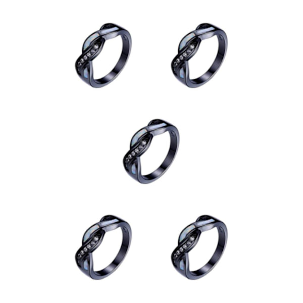 1/2/3/5 Vintage Kopparrenkaat Naisille Klassinen Ja Tyylikäs Musta Kulta Valkoinen Black Gold White 5Set