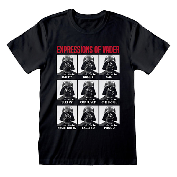 Star Wars Unisex Voksen Expressions Of Vader T-Shirt S Sort Black S