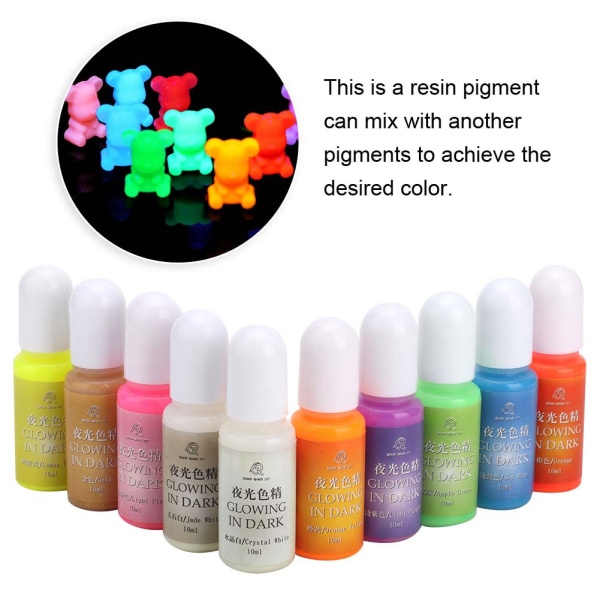 10 farger Epoksyharpiks Fargestoff Fargestoff Pigment Smykker Artefakt DIY-tilbehør (Type A)