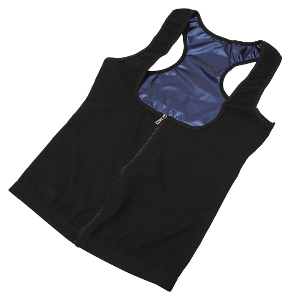 Dame Badstuevest Komfortabel svettetrening Slankebadstuevest med glidelås for Sports Yoga L/XL
