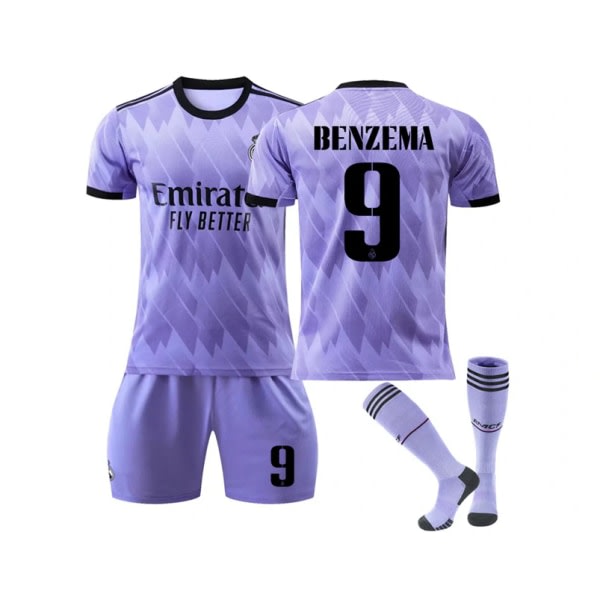 2223 Real Madrid borta lila Benzema nr 9 tröja Vinicius Modric 21 Rodrigo fotbollströja 18