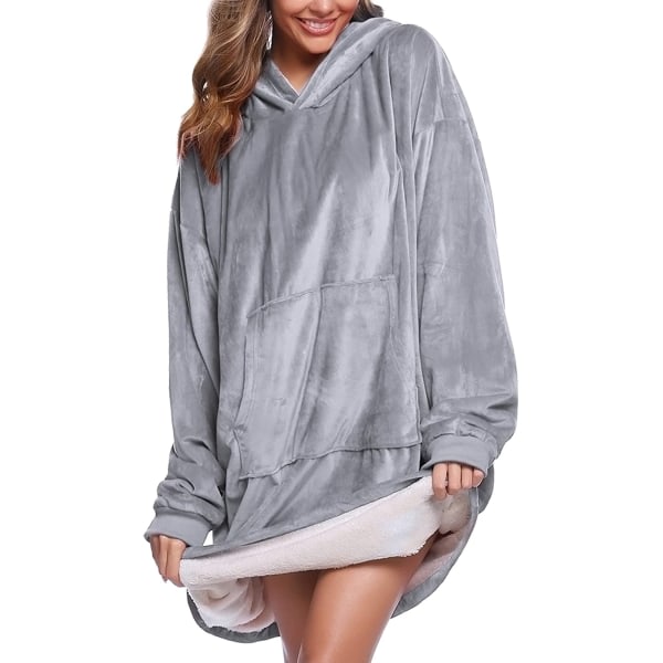 Oversized hoodie sweatshirt filt med gigantisk hoodie fram