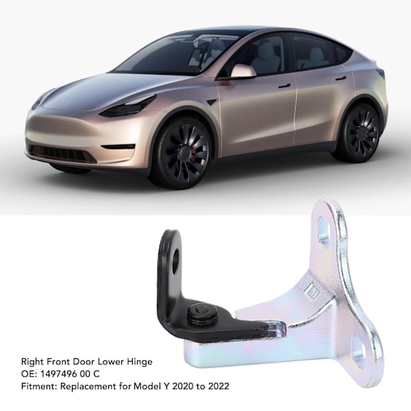 Høyre Fremre Dør Nedre Hengsel 1497496 00 C Metall Legering Erstatning for Tesla Model Y 2020 til 2022