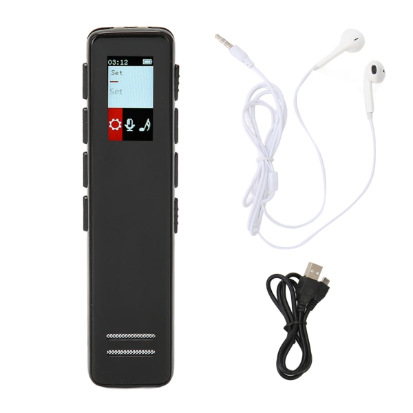 Liten inspelare Röstaktiverad HD-brusreducering MP3-spelare Inspelningsenhet med högtalare för mötesföreläsning Klass 16GB