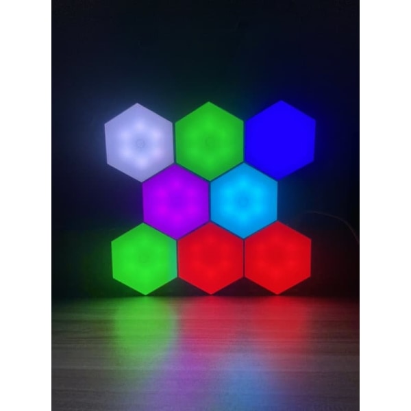 LED-kosketusseinävalaisin - 6 valopaneelia sis. kaukosäätimen—pa
