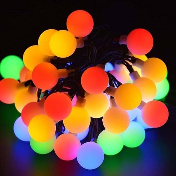 Solcellsdriven LED-ljusslinga 40 Färgglada Lampor 7m—pa