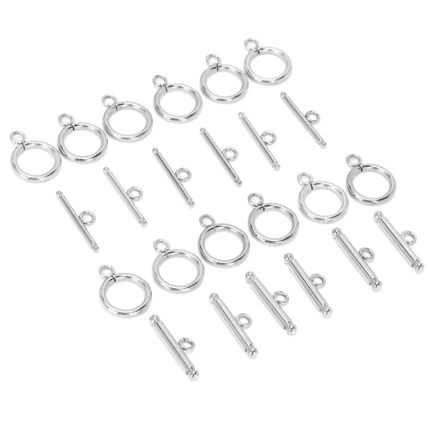 Halskjede Armbånd DIY Runde Toggle Clasps TBar Clasps for smykkefremstilling Stålfarge