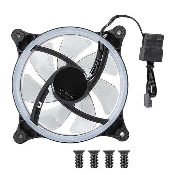 RS-15 Mini 120mm LED Dobbelt-Halo Eclipse Støjsvag Køleblæser Computer Køler Radiator Rød