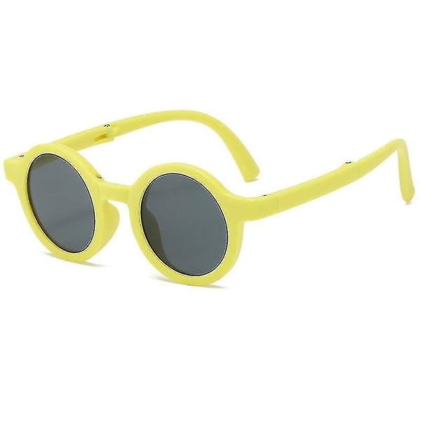 Nya Sommar Barn Vikbara Solglasögon UV-beskyttelse Retro Runda Solglasögon For Flickor Pojkar Strandresor Barn Glasögon Förvaringslåda