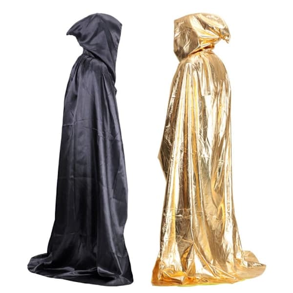 Halloween kostume rekvisit troldmandskappe dødskappe guld