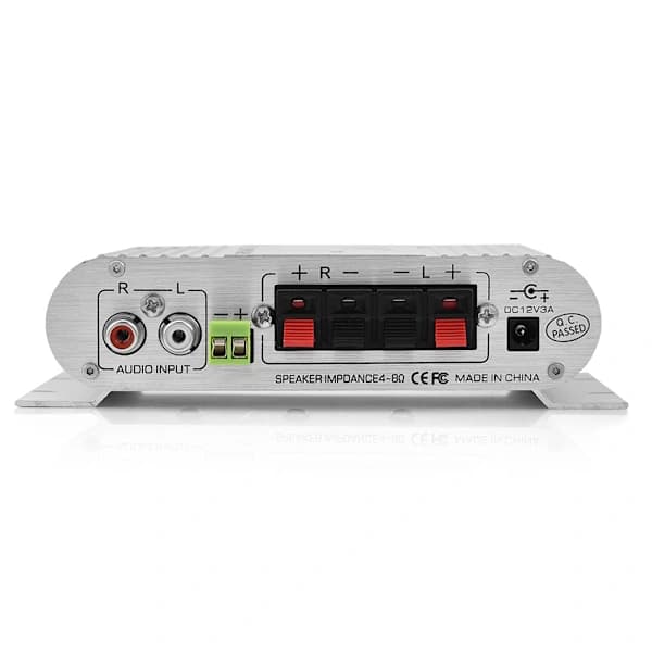 Mini HiFi 2.1 Stereo Bas Bil Hem Ljud Effektförstärkare Digital Förstärkare Silver