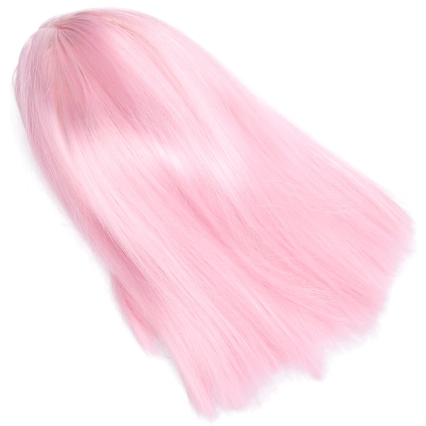 Lyhyet suorat hiukset peruukki hengittävä joustava hihna peruukki Party Cosplay Daily Life 35cm / 13.8in Pinkki