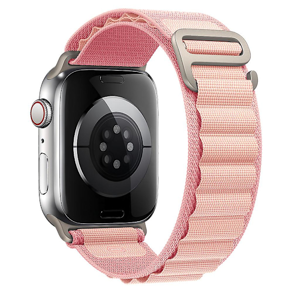 Alpine Loop Rem til Apple Watch 49mm 44mm 40mm 45mm 41mm 42mm 38mm 38 40 44 45 Mm Armbånd Iwatch Ultra Series 7 6 3 Se 8 pink