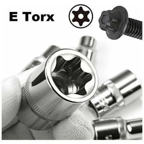 Sett med 14 Torx hunnpiper E4-E24 E-Torx sekskant.pa